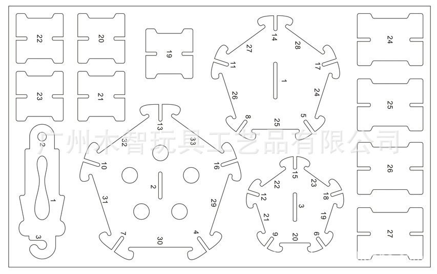 拼图拼板与舞台灯具布置平面图