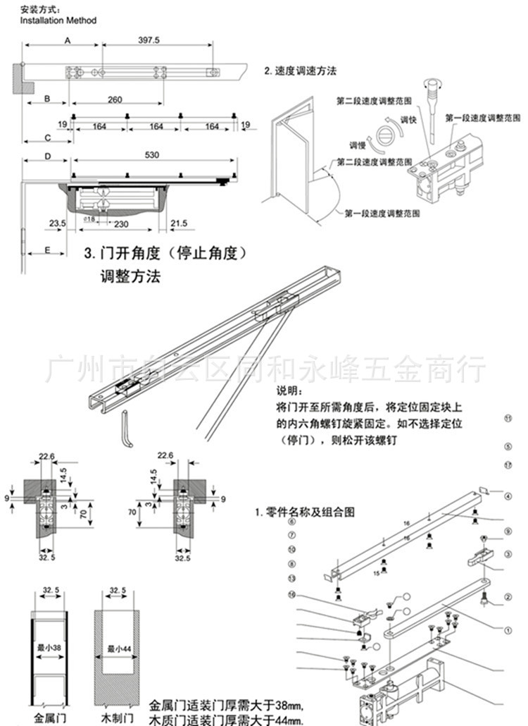 闭门器、开门器与大理石淋面