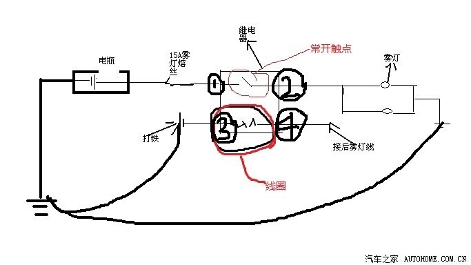 徽章与雾灯接线怎么接线