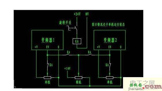 变频器与继电器与原木与冷藏展示柜线路图对比