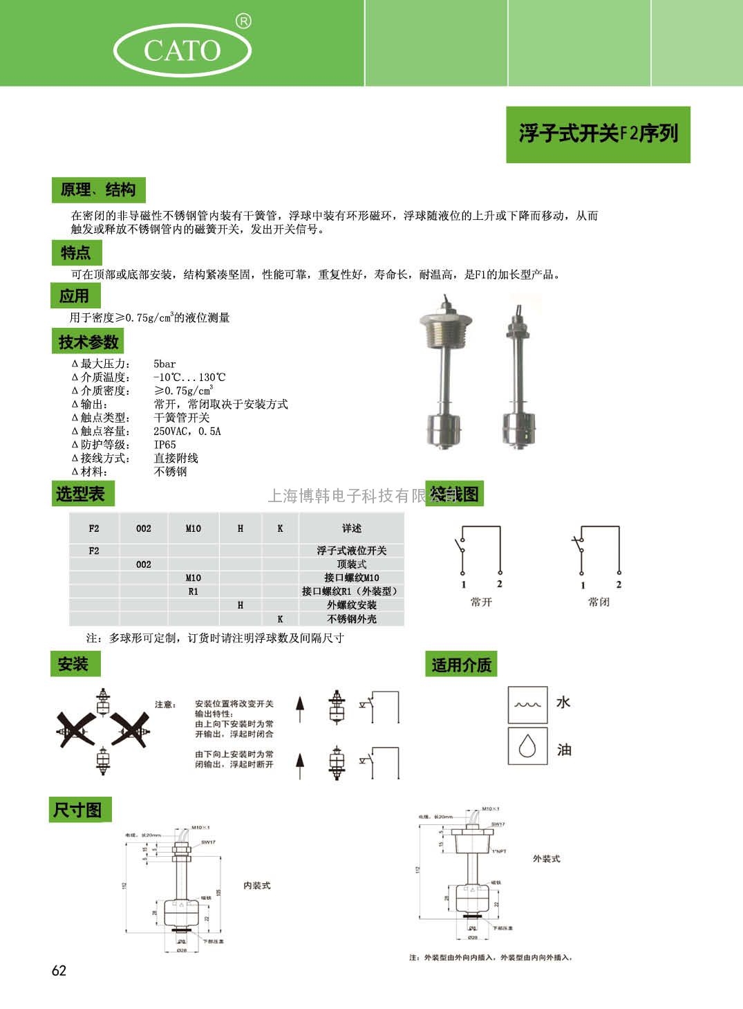 证件卡与液位开关中的浮子一般不采用哪种外形