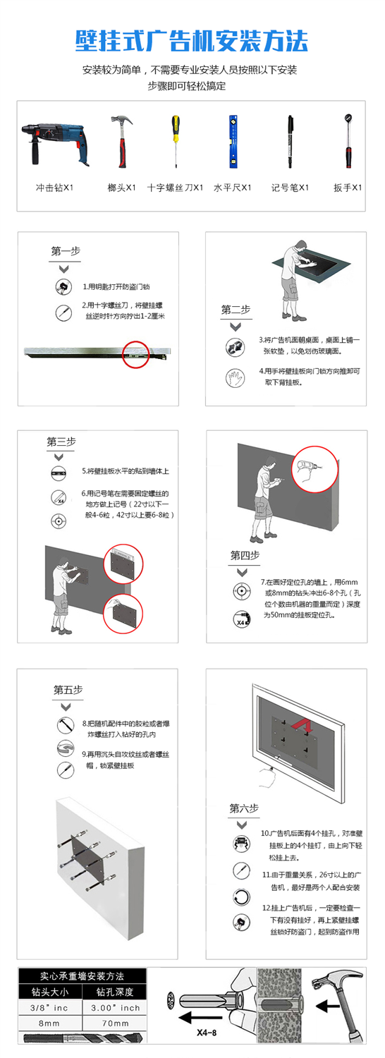 棉类与吊挂广告机安装方法