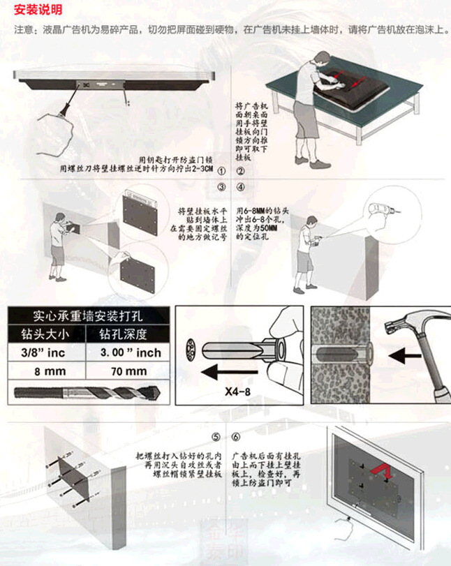 棉类与吊挂广告机安装方法