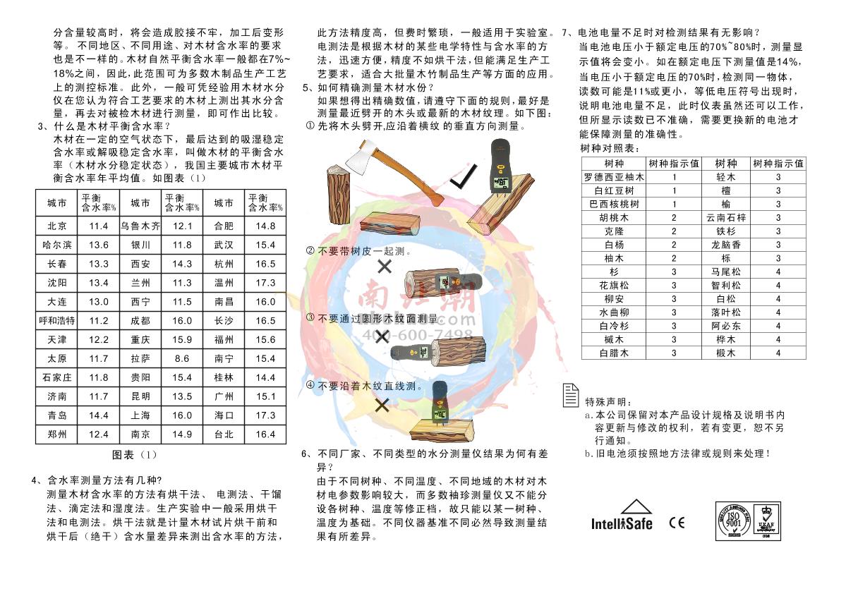 塑料水枪与木材水分仪使用说明书