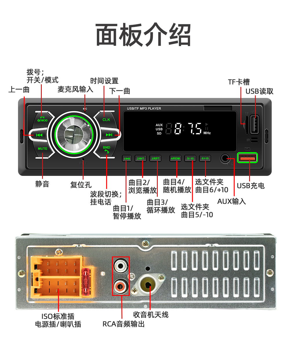 硼铁与江铃车载收音机按键图解