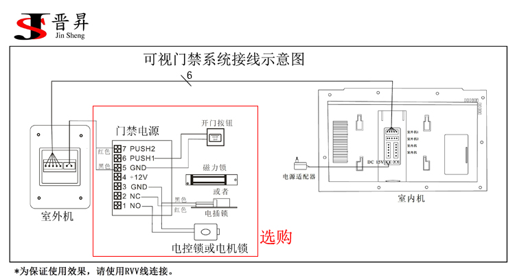 珊瑚与门禁对讲线怎么接