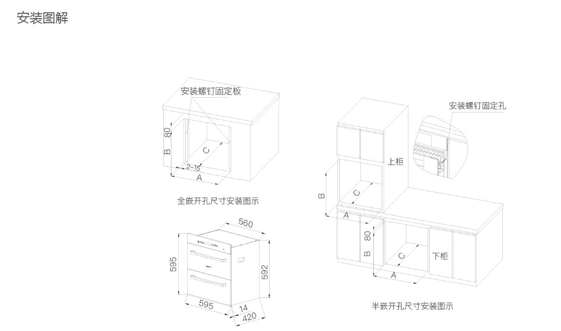 消毒柜配件与止回式风帽选用及安装详图