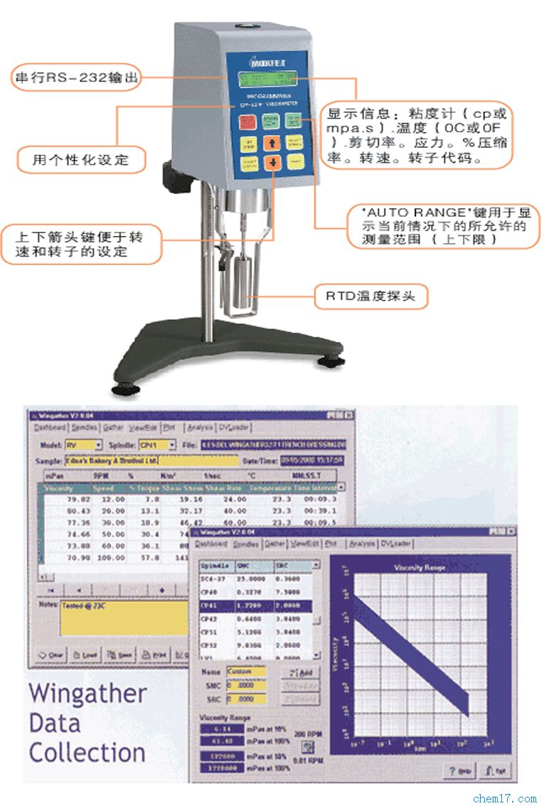 仿真笔记本与粘度计规格型号