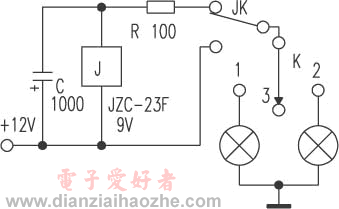 K9水晶与灯和继电器串联