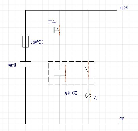 发烧器材与继电器灯泡电路图