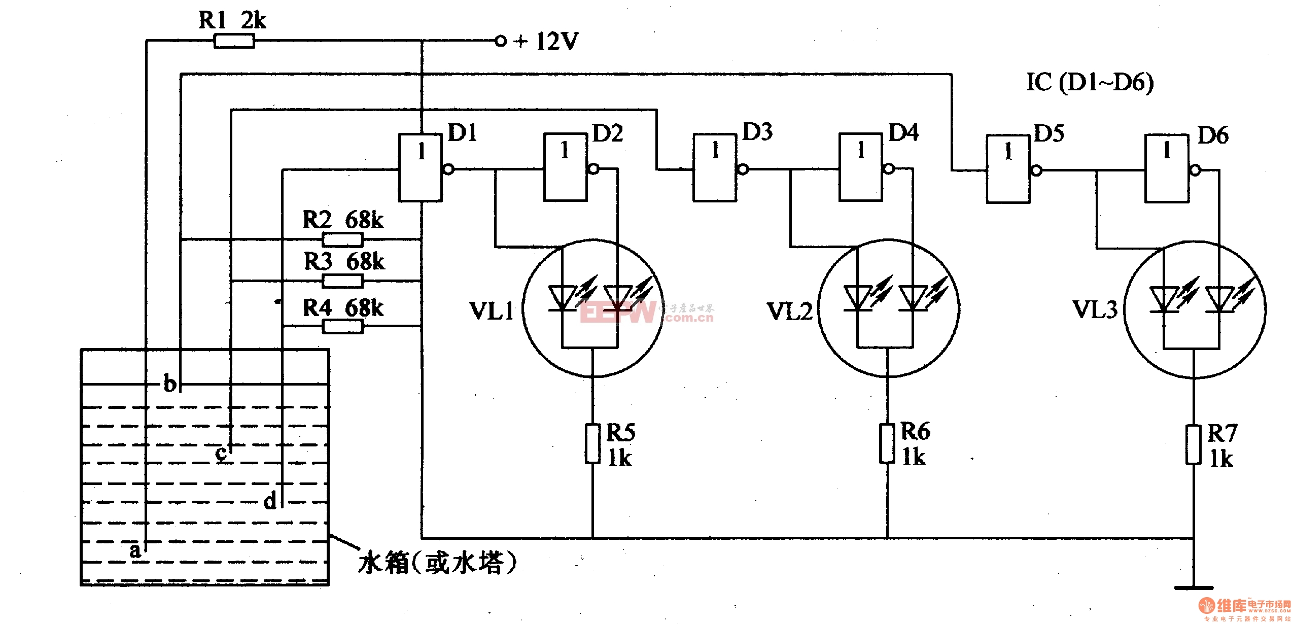 滑翔与液位信号器电路图