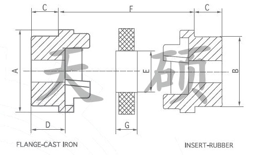 敏感元件与对夹式联轴器图纸