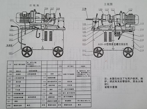 水处理剂与套丝机垫片安装正丝构造图