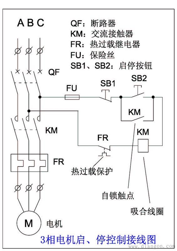 林产化学品与热保护器接线图图解法