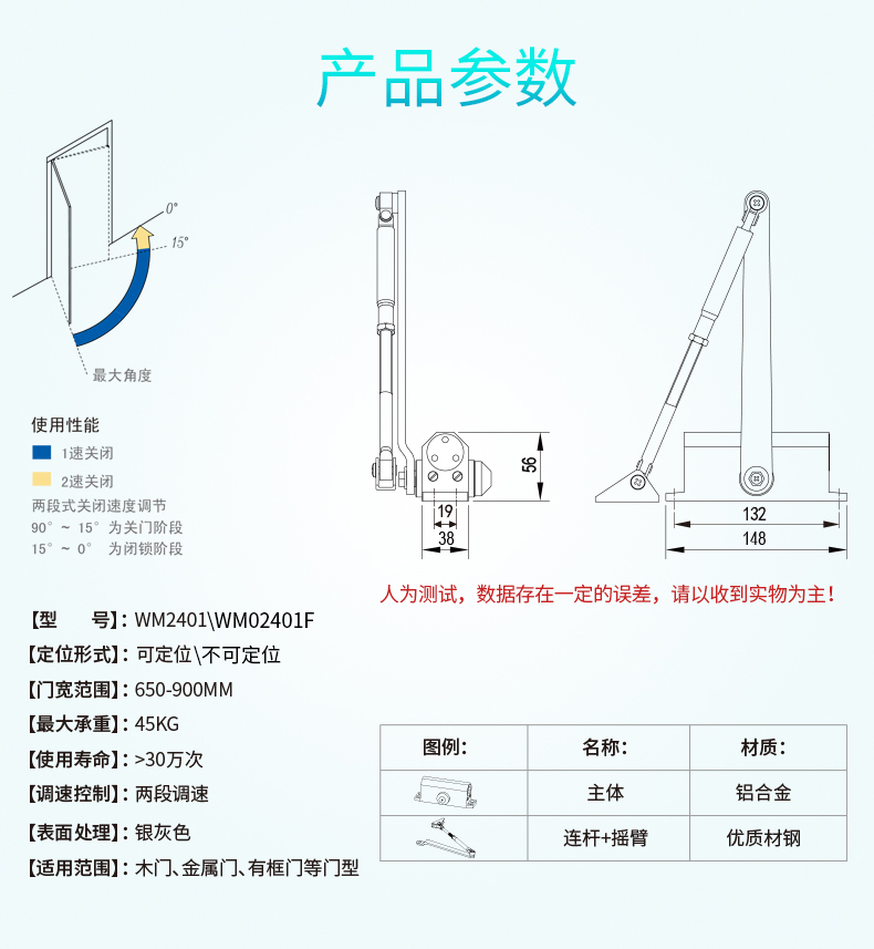 组合滑梯与铝合金平开门闭门器