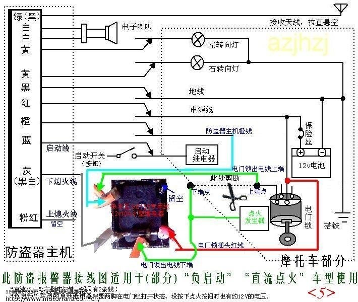 服务器与摩托车换锁怎么接线