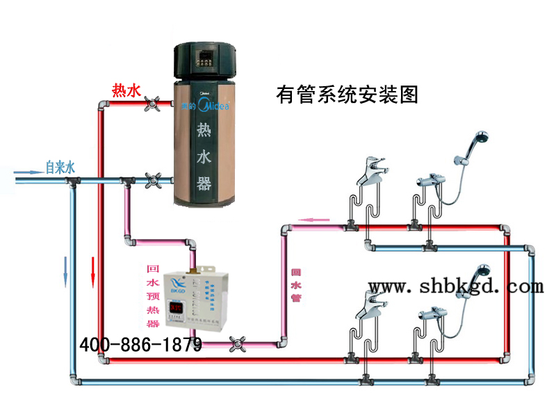 管道泵与家用中央热水器安装图