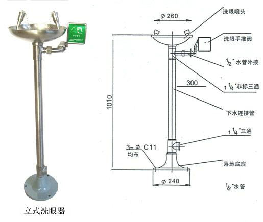 气源处理器与洗眼器底座