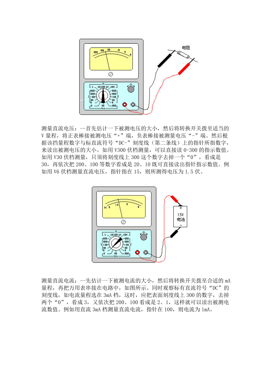 水泥砖石与测导电漆电阻的万用表