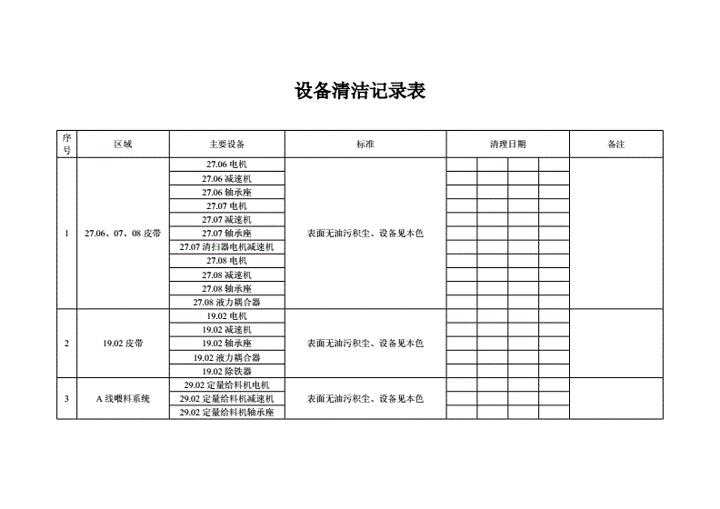 包装件试验机与冷却塔清洗记录表