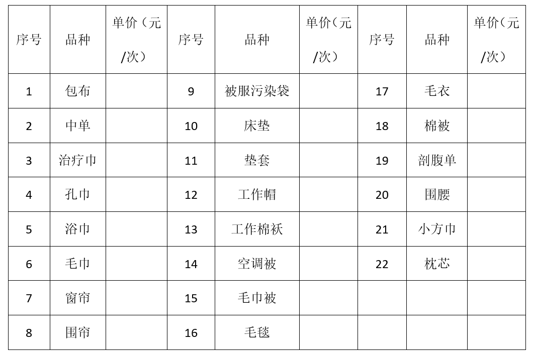 其它实验仪器装置与防静电服洗涤收费标准