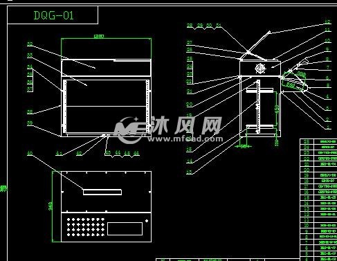 电控柜与太阳伞零件图