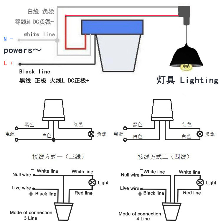 洗地机与投射灯怎么接线方法