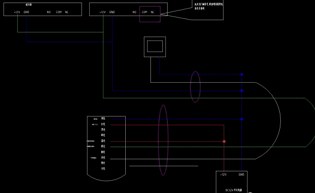 油布与门禁读卡器配线图