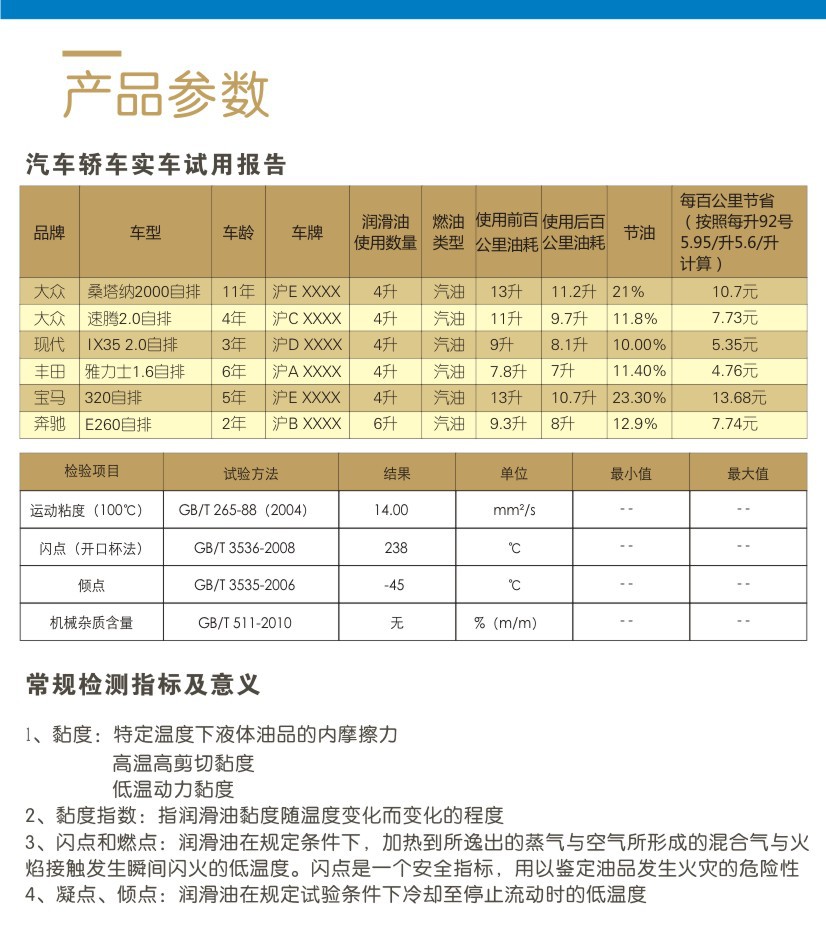 车用润滑油与牛津布参数