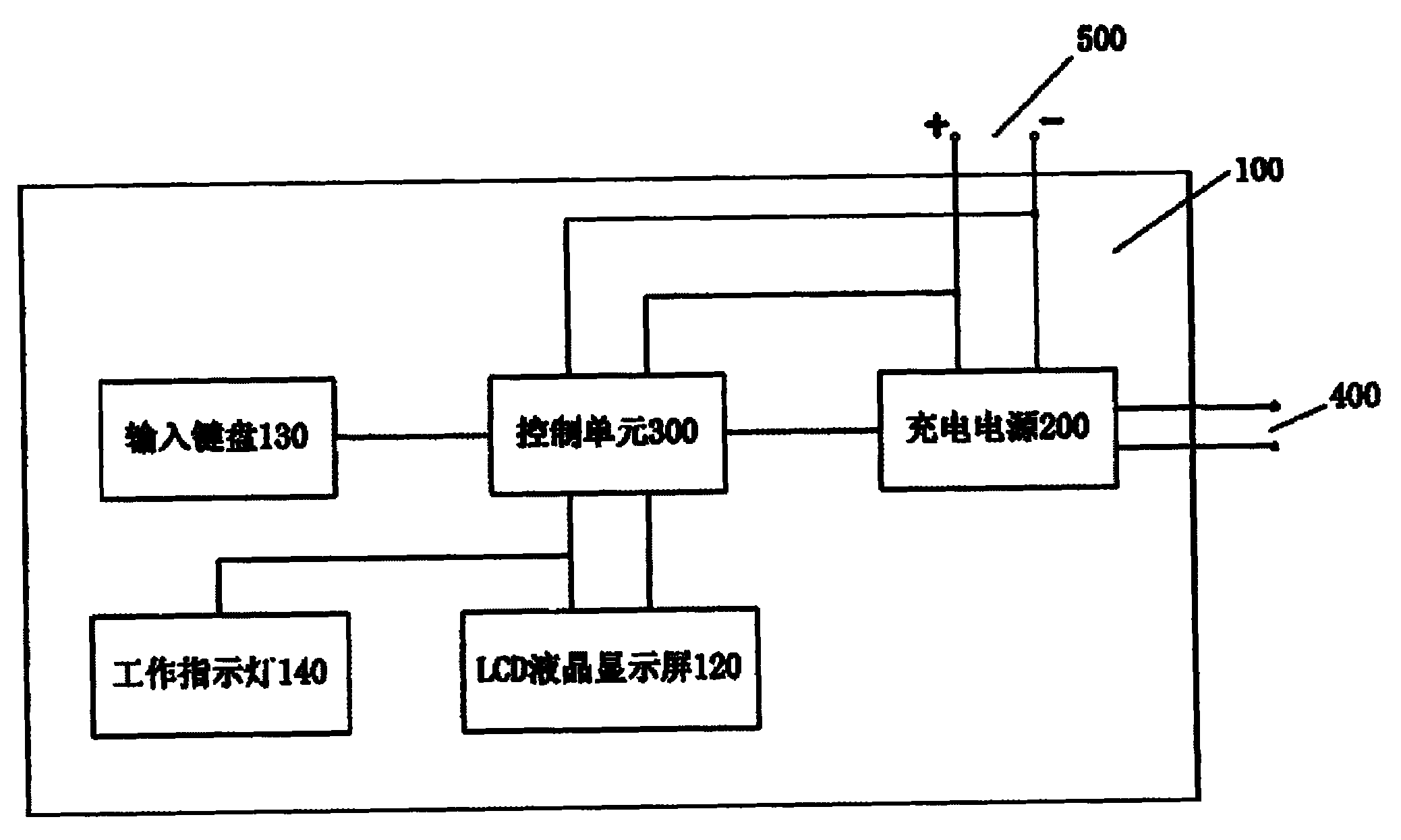 充电机与转换开关与广告机设备连接图