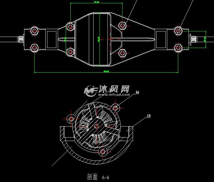 CAD与差速器壳零件图