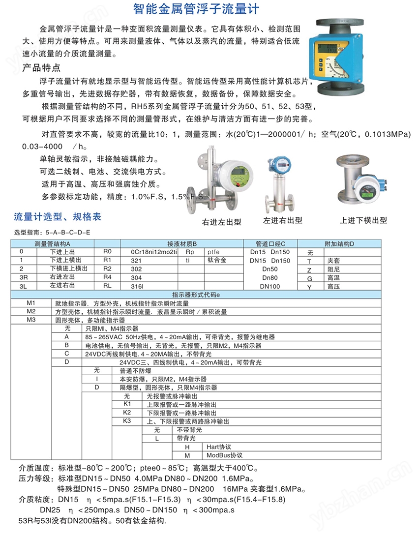 蜡笔与金属转子流量计说明书