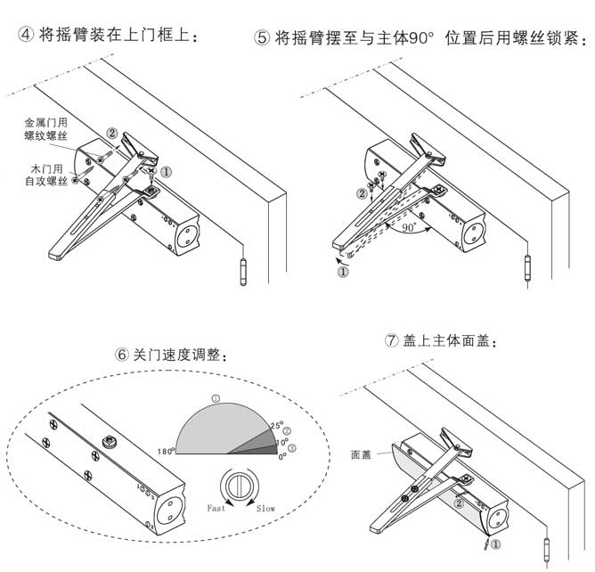 粮食与滑轨闭门器的安装方法