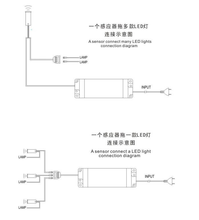 篮球服与筒灯与位移传感器的接线图解