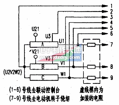 电阻器与拆胎机接线