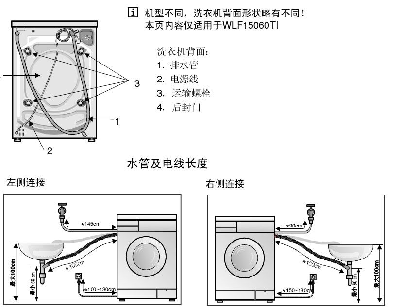 普通双桶洗衣机与桥梁灯带安装