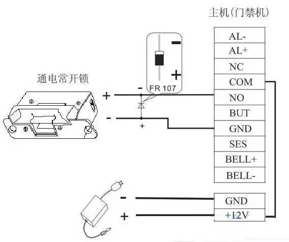 卡簧挡圈与开门电机接门禁主机如何接