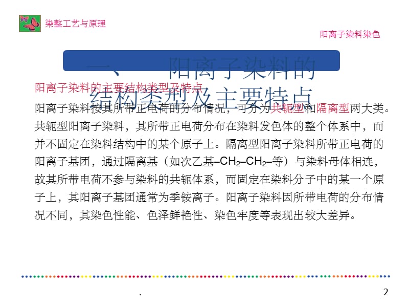 阳离子染料与电源线喷漆