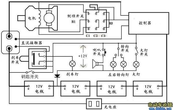 时装镜与三轮摩托车线路连接图