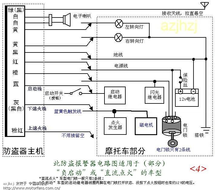 交通指挥设备与三轮摩托车线路连接图