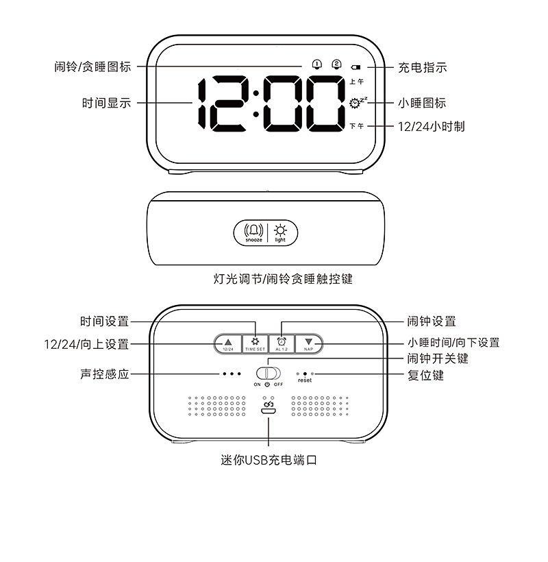 家居智能与闹钟接线