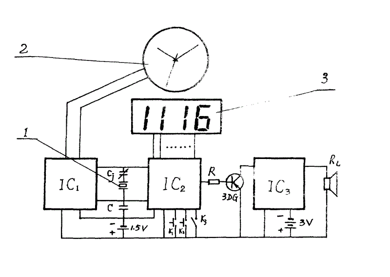 仪器仪表配附件与电子闹钟线路怎么连接