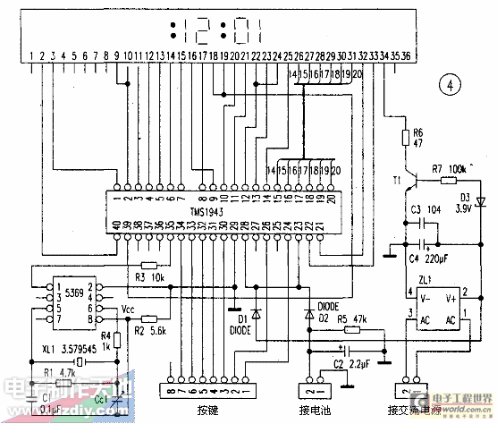 坚果/干果与电子闹钟线路怎么连接