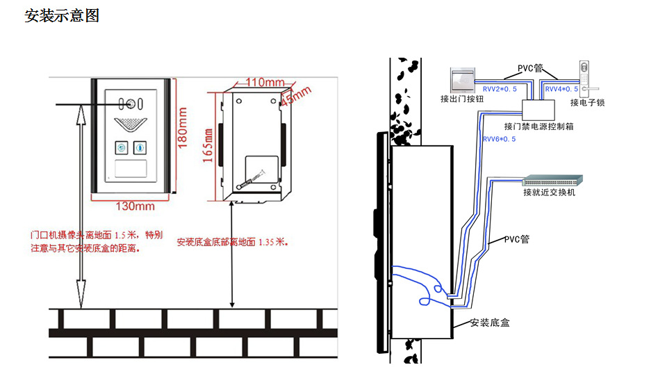 试压泵与可视对讲怎么安装在墙上