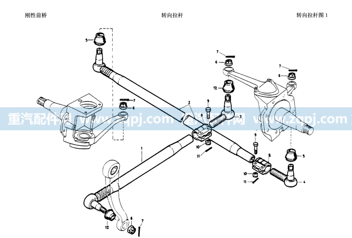 其它转向系配件与转向拉杆结构