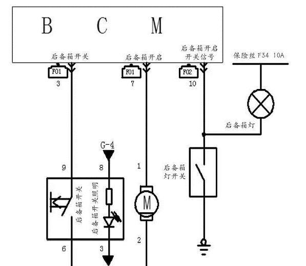 箱包锁与右尾灯灯泡2电路电气故障