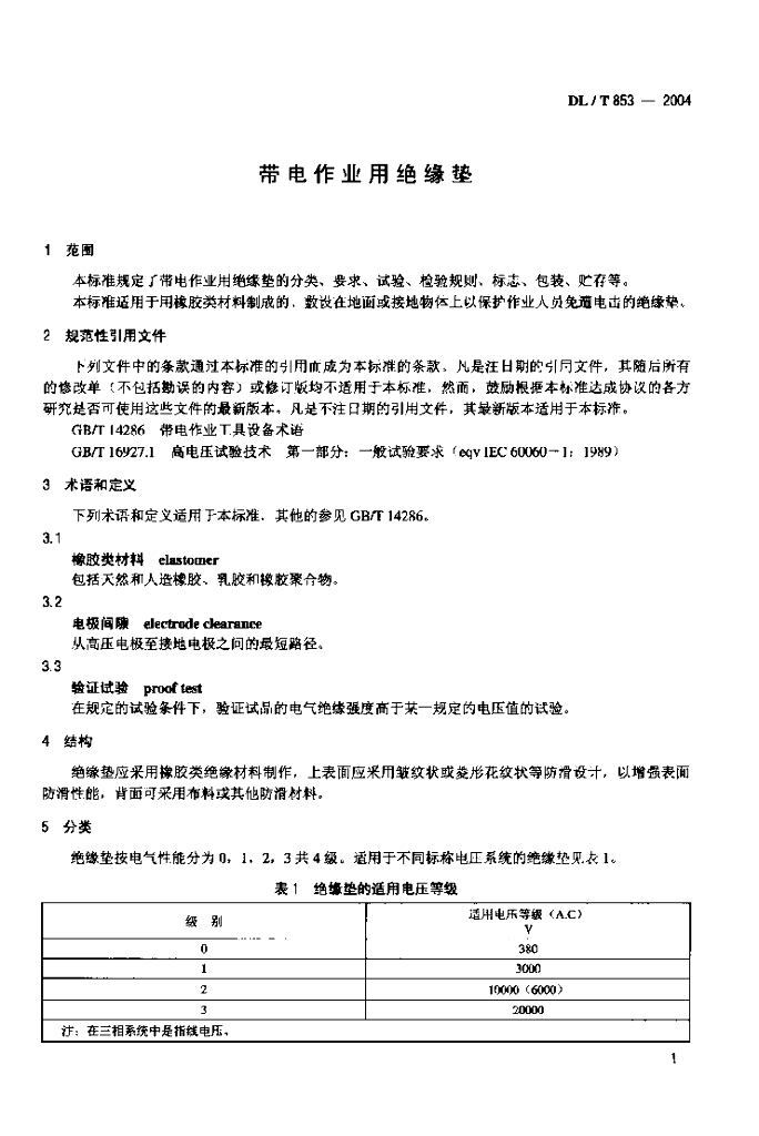 合肥现代与dl/t853-2004带电作业用绝缘垫