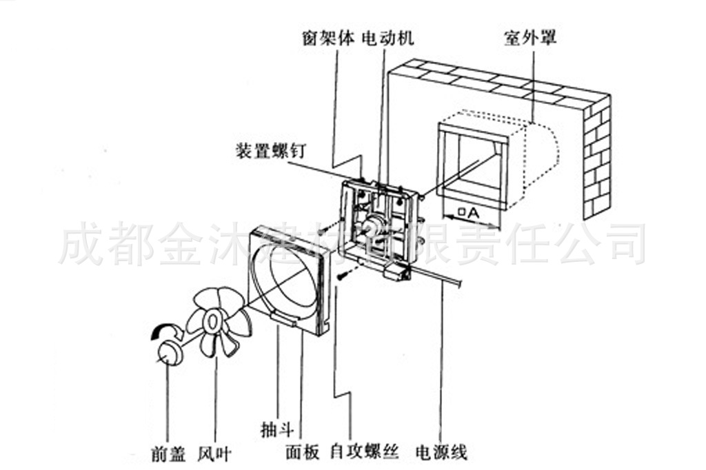 现代与百叶扇排气扇安装方法