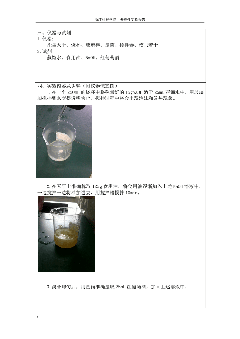 涂装工具与实验室制肥皂实验报告