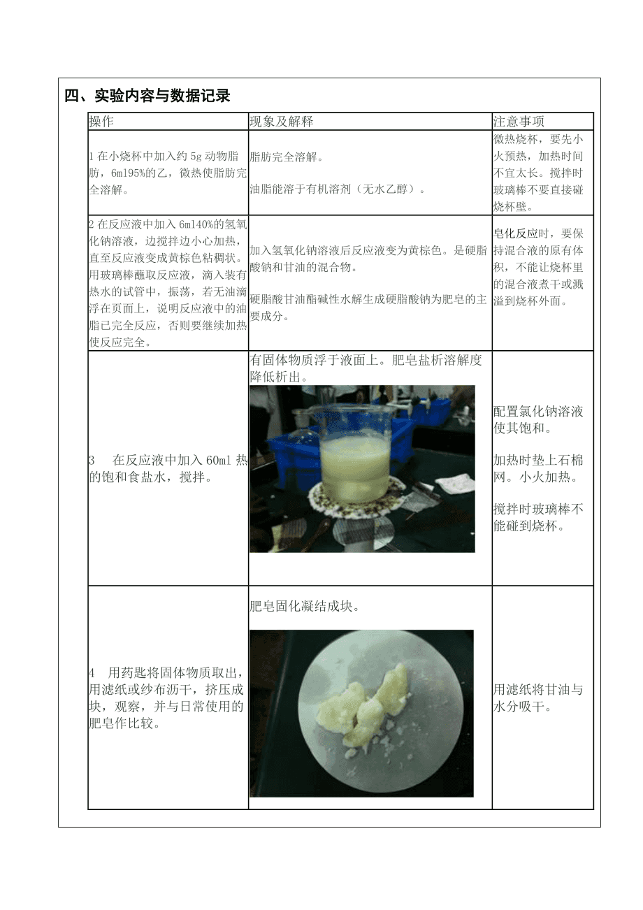 美耐皿与实验室制肥皂实验报告